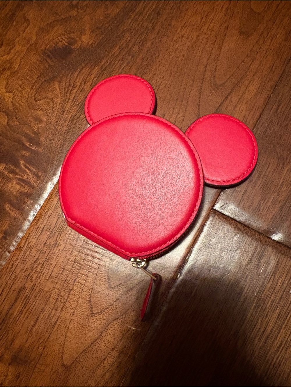 Disney x Coach Mickey Mouse Red Leather Coin Purse Wallet